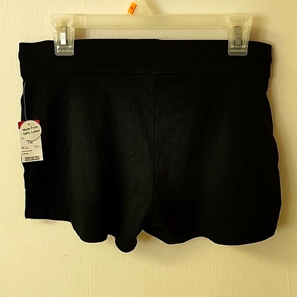 Womens Black Athletic Cotton Summer Knit Shorts Sleep Wear Medium - Picture 2 of 6
